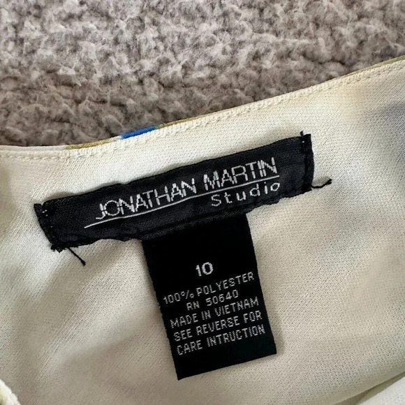 Jonathan Martin Studio Dress Womens 10 Slip MIdi Flowy Floral Watercolor Chiffon - Picture 5 of 16